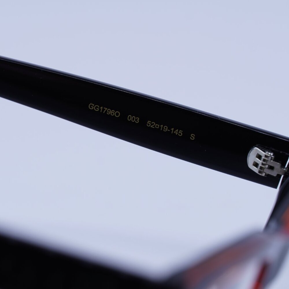 Gucci GG1796O 003 Eyeglasses Burgundy Crystal on Black 52mm Square Frame - Picture 6 of 9